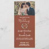 Rustieke waterverf verlaat foto land bruiloft programmakaart (Voorkant)