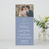 Rustieke waterverf verlaat foto land bruiloft programmakaart (Staand voorkant)