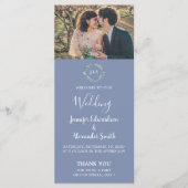 Rustieke waterverf verlaat foto land bruiloft programmakaart (Voorkant)