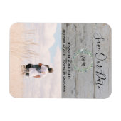 Rustieke Waterverf verlaat hout foto Save the Date Magneet (Horizontaal)