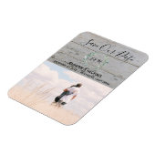 Rustieke Waterverf verlaat hout foto Save the Date Magneet (Linkerzijde)