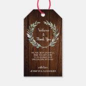 Rustieke waterverf verlaat houten bruiloft Welkom  Cadeaulabel (Voorkant)