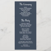 Rustieke waterverf verlaat navy blauw foto bruilof programmakaart (Achterkant)