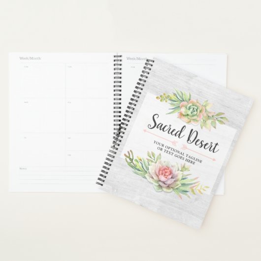 Rustieke Waterverf Vetplant Cactus Boho Stijl Planner (Display)