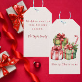 Rustieke Waterverf Vintage Kerst Cadeaulabel