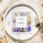 Rustieke Waterverf Violets Bruiloft Servet