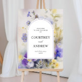 Rustieke Waterverf Violets Bruiloft Welkom Poster