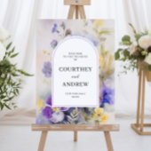 Rustieke Waterverf Violets Bruiloft Welkom Poster