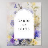 Rustieke Waterverf Violets Kaarten & Cadeaubordje Poster (Voorkant)