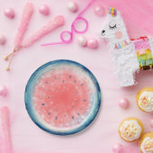 Rustieke Waterverf Watermelon Party Paper Borden Papieren Bordje (Feest)