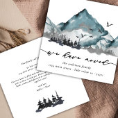 Rustieke Waterverf We hebben verhuisd Bossen Mount Aankondiging