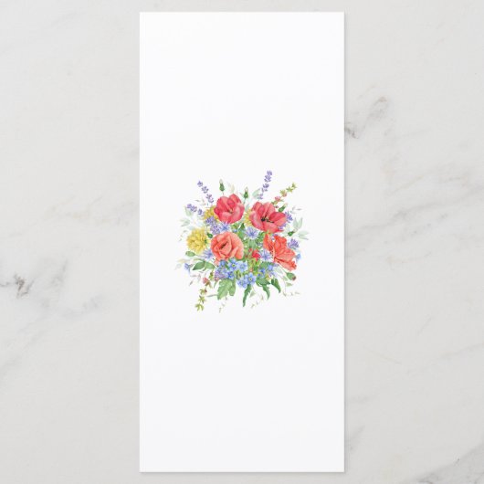 Rustieke waterverf weide wilde bloemen menu (Achterkant)