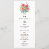 Rustieke waterverf weide wilde bloemen menu (Voorkant)