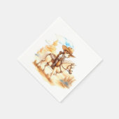 Rustieke Waterverf Western Cowboy Baby shower Servet (Hoek)