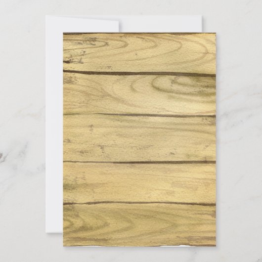 Rustieke Waterverf Western kerstdiner Kaart (Achterkant)