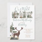 Rustieke Waterverf Wild Een Eerste Verjaardagsfees Kaart (Voorkant)