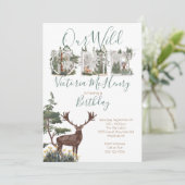 Rustieke Waterverf Wild Een Eerste Verjaardagsfees Kaart (Staand voorkant)