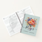 Rustieke Waterverf Wildbloemen Mason Jar Recepten Notitieboek (Binnen)
