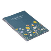 Rustieke Waterverf Wilde Bloem Minimalistisch Notitieboek (Rechterzijde)