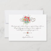 Rustieke Waterverf Wilde Bloemen bruiloft Dank u Bedankkaart (Achterkant)