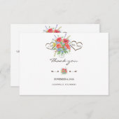 Rustieke Waterverf Wilde Bloemen bruiloft Dank u Bedankkaart (Voorkant / Achterkant)