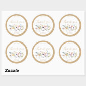 Rustieke Waterverf Wilde Bloemen Bruiloft Ronde Sticker (Vel)