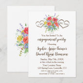 Rustieke Waterverf Wilde Bloemen Harten Huwelijk Kaart (Voorkant / Achterkant)