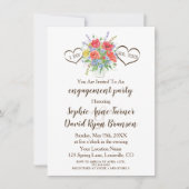 Rustieke Waterverf Wilde Bloemen Harten Huwelijk Kaart (Voorkant)