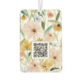 Rustieke Waterverf Wilde Bloemen Logo QR Code Luchtverfrisser (Achterkant)