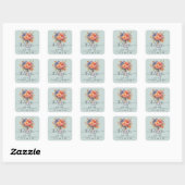 Rustieke Waterverf Wilde Bloemen Metserglas Bedank Vierkante Sticker (Vel)