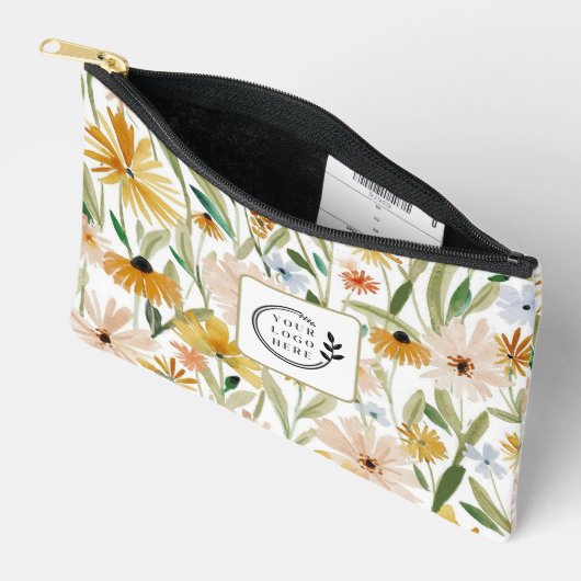Rustieke Waterverf Wilde Bloemen Toevoegen Logo Co Etui (Open)