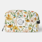 Rustieke Waterverf Wilde Bloemen Toevoegen Logo Co Toilettasje (Achterkant)