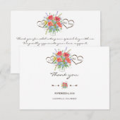 Rustieke Waterverf Wilde Bloemen Trouw Dankjewel Bedankkaart (Voorkant / Achterkant)