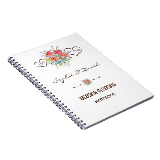 Rustieke Waterverf Wilde Bloemen Trouw Planner Notitieboek (Rechterzijde)