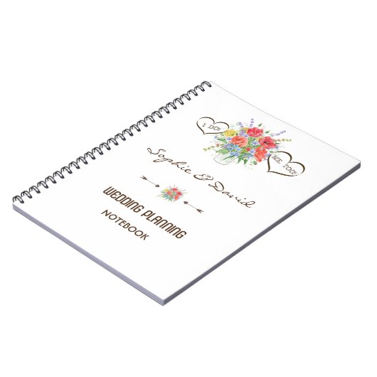 Rustieke Waterverf Wilde Bloemen Trouw Planner Notitieboek (Linkerzijde)