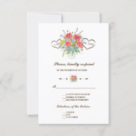 Rustieke Waterverf Wilde Bloemen Trouw-RSVP RSVP Kaartje
