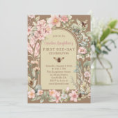 Rustieke  Waterverf Wildflower Eerste Bijendag Kaart (Staand voorkant)