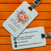 Rustieke Waterverf Wildflower Mason Jar Bord Blauw Bagagelabel