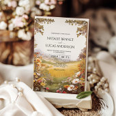 Rustieke Waterverf Wildflower Meadow Wedding Kaart