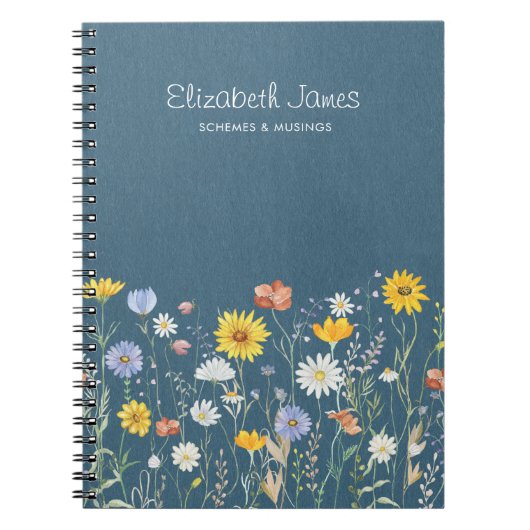 Rustieke Waterverf Wildflower Minimalist Notitieboek (Voorkant)