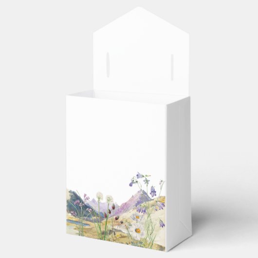 Rustieke Waterverf Wildflower Mountain bruiloft Bedankdoosjes (Geopend)