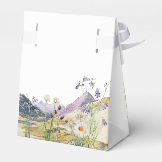 Rustieke Waterverf Wildflower Mountain bruiloft Bedankdoosjes (Achterkant)