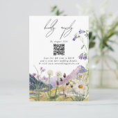 Rustieke Waterverf Wildflower Mountain bruiloft Informatiekaartje (Staand voorkant)