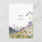 Rustieke Waterverf Wildflower Mountain bruiloft Informatiekaartje (Achterkant)