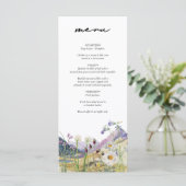 Rustieke Waterverf Wildflower Mountain bruiloft Menu (Staand voorkant)