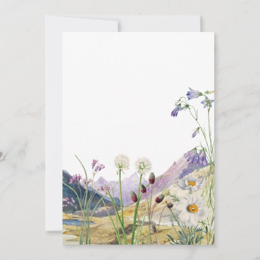 Rustieke Waterverf Wildflower Mountain bruiloft Save The Date (Achterkant)