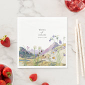 Rustieke Waterverf Wildflower Mountain bruiloft Servet (Insitu)