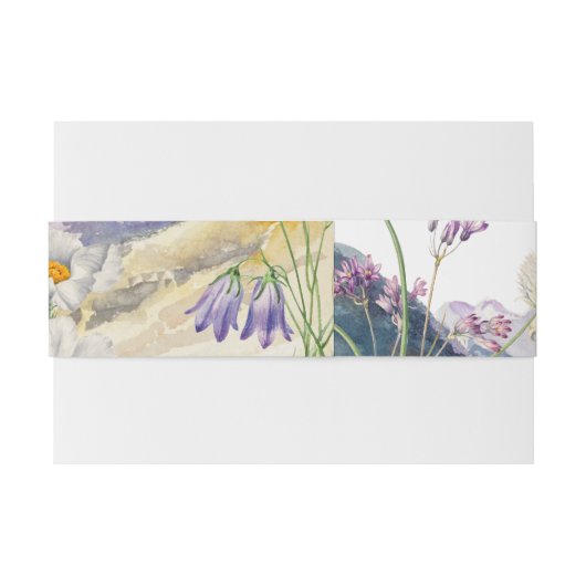 Rustieke Waterverf Wildflower Mountain bruiloft Uitnodigingen Wikkel (Achterkant Voorbeeld)