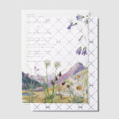 Rustieke Waterverf Wildflower Mountain bruiloft Vellum Uitnodigingen (Offset (Uitnodiging))