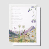 Rustieke Waterverf Wildflower Mountain bruiloft Vellum Uitnodigingen (Offset)